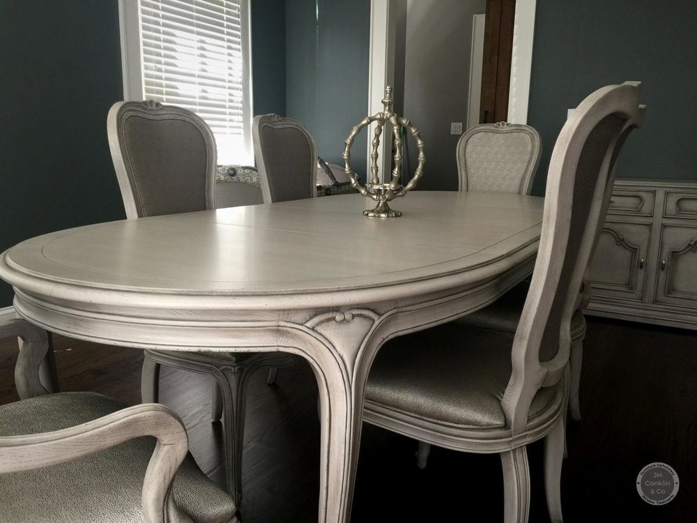 gray dining table and chairs