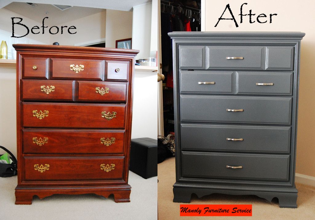 before and after photos of an old cabinet